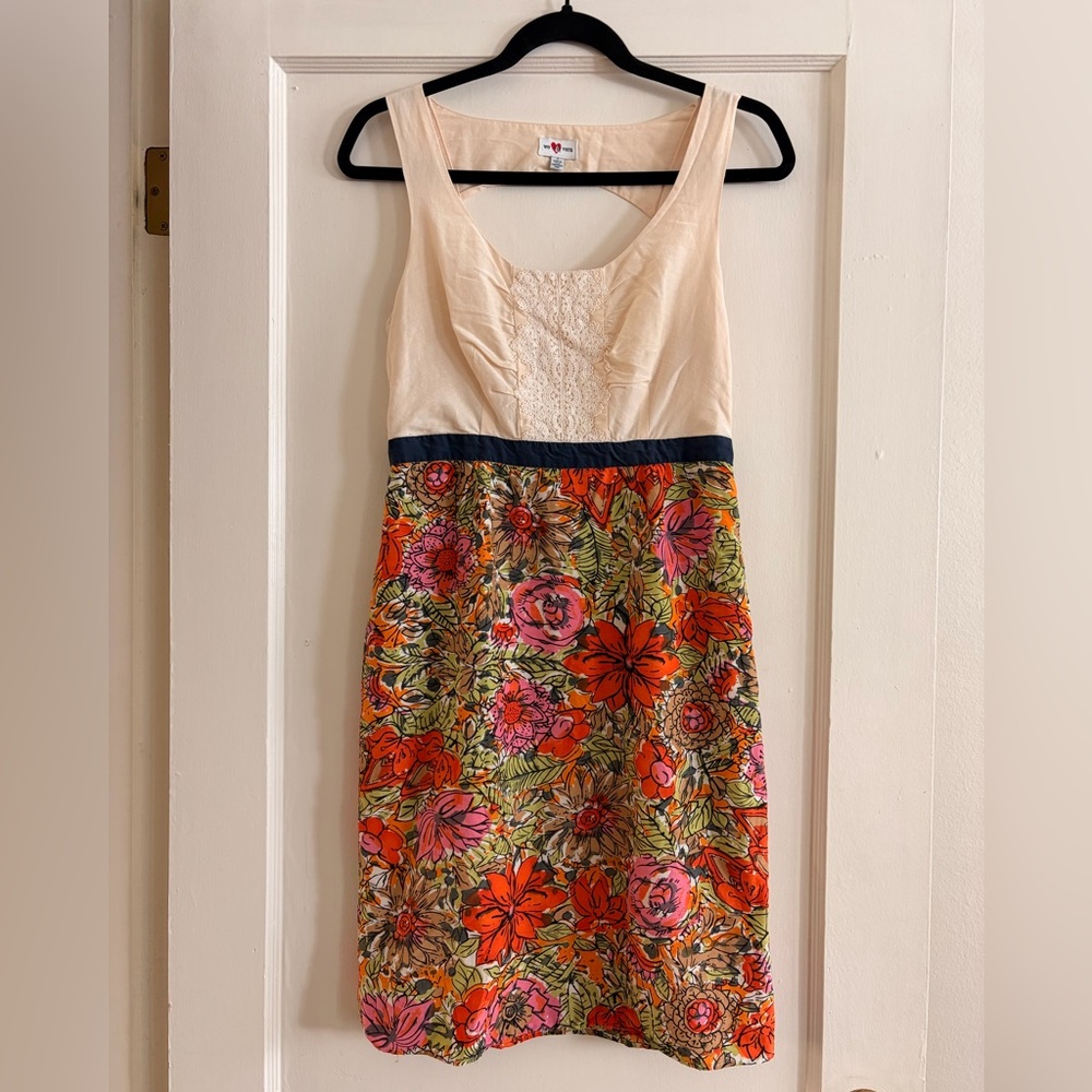 ANTHROPOLOGIE Floral Sleeveless Mini Dress